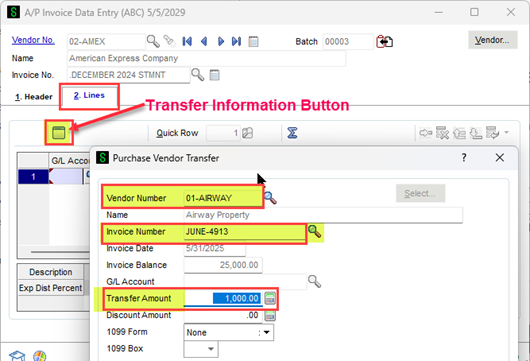 How To Transfer An Accounts Payable Invoice To A Credit Card Vendor In ...