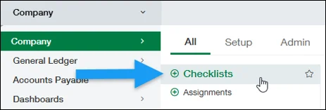 Company > All > Checklists