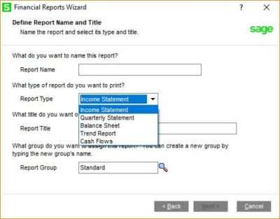 Specify Report Name