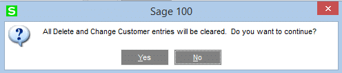 Delete and Change Customers in Sage 100 AR - Delete Log Cont. to Print