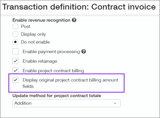 Display Contract Billing Amount Fields