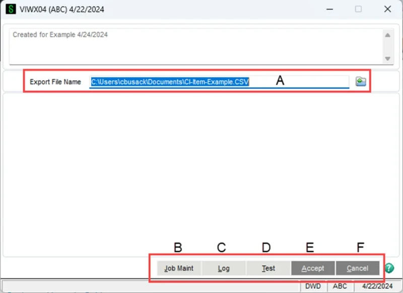 Export File Name - Lower Menu Export File Name - Lower Menu