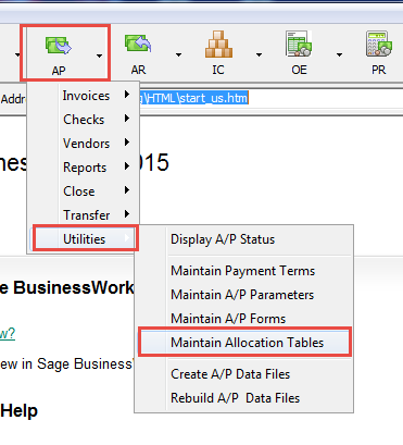 Maintain Allocation Tables in Sage BusinessWorks