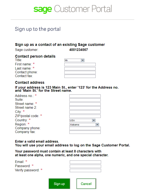 Customer Portal Registration Form