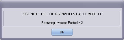 Receive a summary of how many recurring invoices were posted