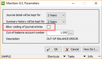 Reversing and Voidng Journal Entries in Sage BusinessWorks - Allow voiding of journal entries