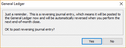 Reversing and Voidng Journal Entries in Sage BusinessWorks -Note - Ok to Post entry