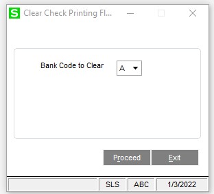 Sage 100 Clear Check Printing Utility Flag