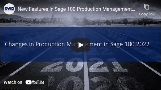 Sage 100 Production Management YouTube Video