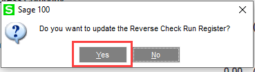 Select Yes Button
