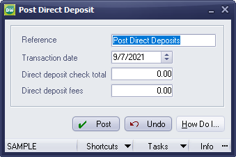 To finish processing - Post Direct Deposit