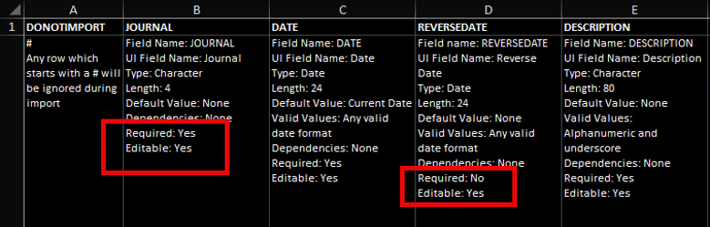 Template Required Fields Template Required Fields