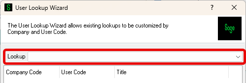 User Lookup Wizard Screen - Lookup You Want to Customize